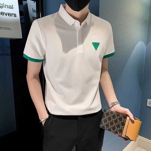 Camisetas masculinas Marca de algodão Camisa de manga curta 2023 Summer New Fashion Borderyer Business camisetas de luxo de luxo masculino casual Tops