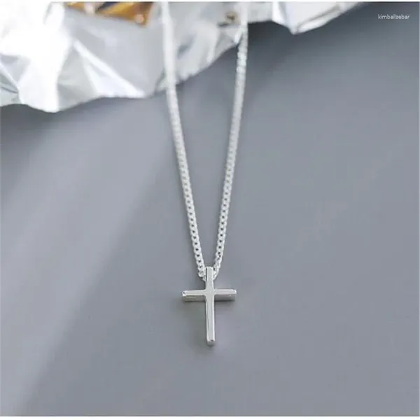 Ожерелья с подвесками, простые крестики для девочек, посеребренные ювелирные изделия, модная женская цепочка на ключицы XL006