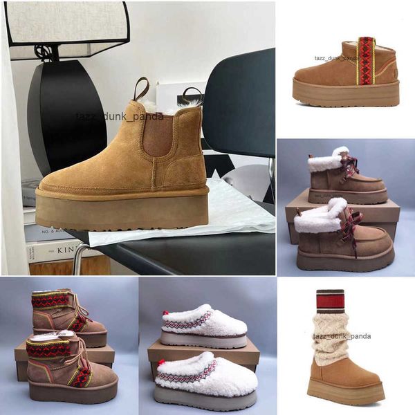 Novo clássico suéter carta botas altas designer mulheres inverno empilhamento bota moda quente austrália sobre a plataforma do joelho botas de neve pele ugglie botas chinelos tornozelo aa1