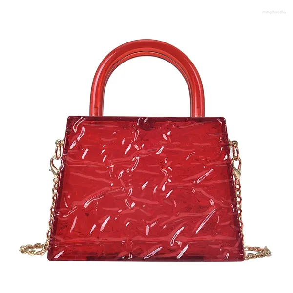 Borse da sera Donna Design Donna2023 Ice Cracked Maglia trasparente Rossa Borsa a tracolla con tracolla in gelatina Borse in pelle da donna Rosa segreta