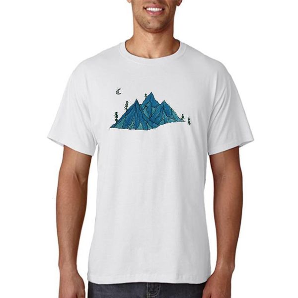 Мужские футболки Женщины с коротким рукавом гора Симпатичная проездная мода Печать весна летняя одежда печатать футболку женская футболка