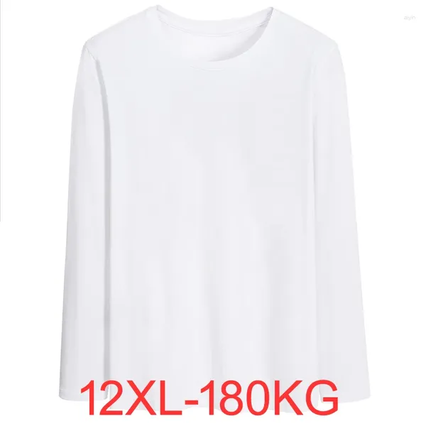 Magliette da uomo T-shirt da uomo primavera estate di alta qualità T-shirt a maniche lunghe in cotone di grandi dimensioni Big 7XL 8XL 9XL 12XL Maglietta allentata Top 52 54 56 60