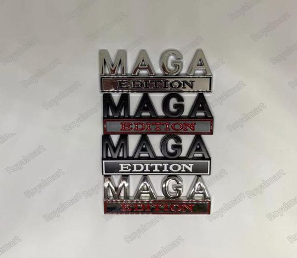 Edição 3D MAGA Liga de Metal Adesivo de Carro Decoração Faça a América Grande Novamente Emblemas Emblema Carros Folha de Metal Board9835656