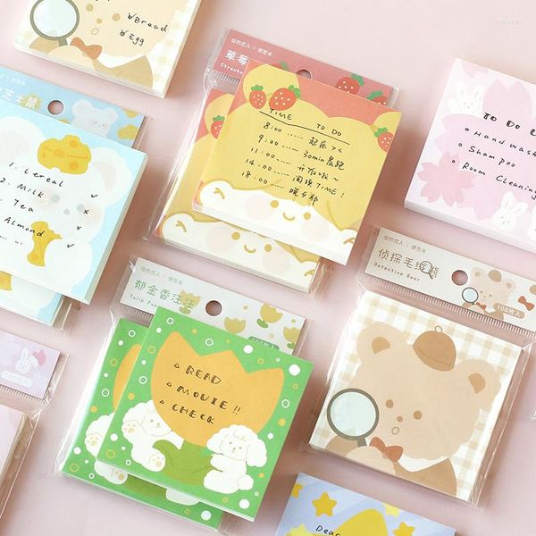 Foglio Kawaii Cancelleria Nota adesiva Carta Memo Pad Studente Planner fai da te Sticker Post School Forniture per ufficio