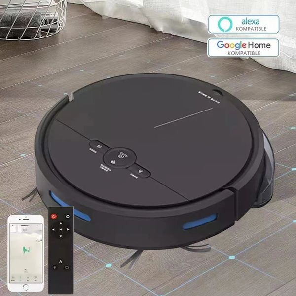 Staubsauger Roboter-Staubsauger 3600PA intelligentes kabelloses WLAN 180 ml Wassertank Navigation Bereichskarte Bodenreinigung Haushaltsroboter 231120