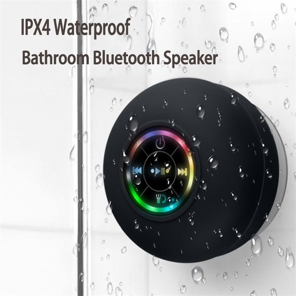 Alto -falantes portáteis alto -falante bluetooth banheiro à prova d'água de áudio do chuveiro sem fio mini alto -falantes RGB Luz para a barra de som do telefone Hand Loudspeaker de carro livre 230419