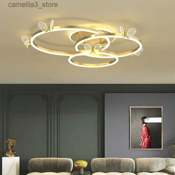 Deckenleuchten Wohnzimmer Deckenleuchte 2023 Neue luxuriöse Atmosphäre Moderne einfache superhelle Haushalts-LED-Leuchte Luxus-Schmetterlingsleuchten Q231120