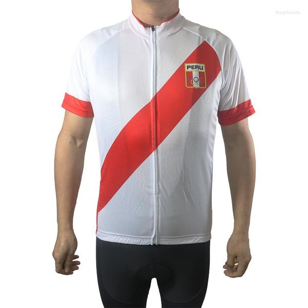 Giacche da corsa Maglia da ciclismo Peru Bike Abbigliamento manica XCO Abbigliamento da MTB Abbigliamento da uomo Race Pro Bicicletta Dirt Road Ride Motocross Wear Tshirt