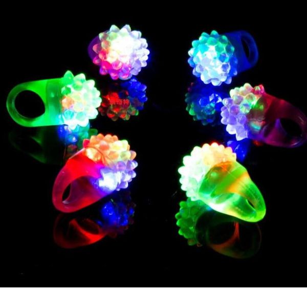 Anel piscante para festa, gelatina macia, led legal, silicone, adereço, lâmpada de dedo, 6113411