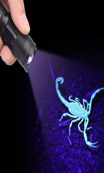 395nm voilet roxo uv flash luz dinheiro fluorescente detector de jóias luz preta lanterna mini led violeta luz roxa tocha la3016666