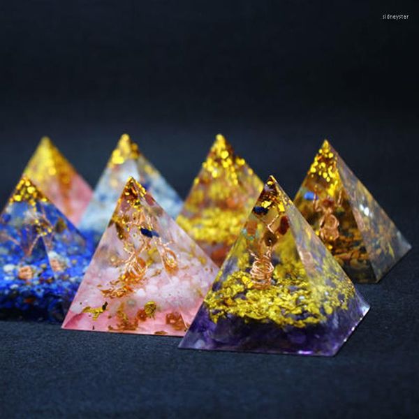 Colares pendentes Orgonita Pirâmide 5cm 7Chakra Crafts Resina de jóias CHATRAL CHATRO DE CRISTALM