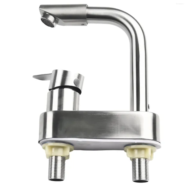 Rubinetti per lavandino del bagno 1pc Rubinetto per lavabo in acciaio inossidabile Maniglia singola Rubinetti per miscelatori acqua fredda montati su piano