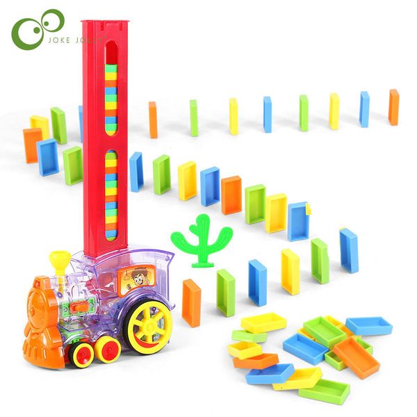 Électrique/RC piste dominos automatique électrique pose petit Train jouets éducatifs pour enfants coloré bloc de construction épissage bricolage cadeau pour enfant XPY 230420