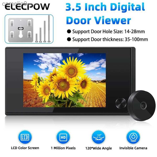 Doorbells Elecpow 3.5 inç gözetleme kapı zili kamera 120 hd lcd dijital kapı görüntüleyici dış mekan monitör akıllı ev kedi göz görsel kapı belll231120