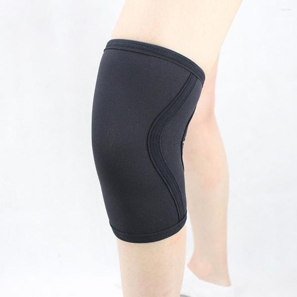 Ginocchiere 1 pezzo manica nylon colore nero ispessito supporto articolare antiscivolo resistente all'usura protezione per le gambe assorbente del sudore per uso fitness