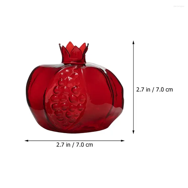 Vasos Romã Vaso De Vidro Arranjo De Flores Artificiais Potenciômetros De Cerâmica Interior Vermelho