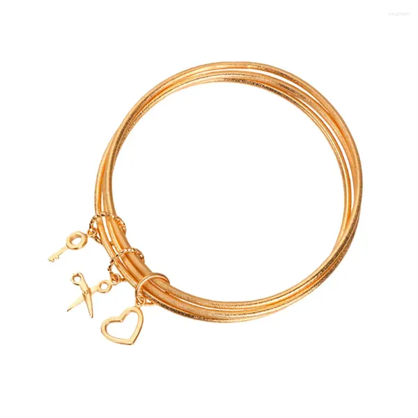 Cavigliere Bracciale sottile Multi anello Bracciali donna moda Braccialetti da donna Placcati in oro perlescenti satinati