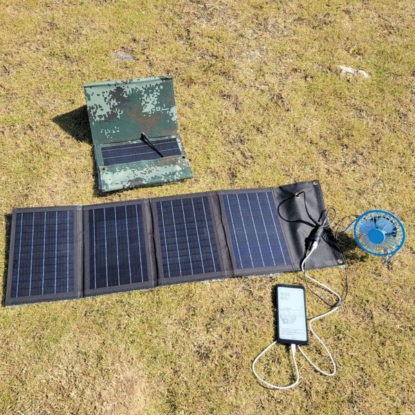 40W Esnek Güneş Paneli Katlama Panelleri Şarj Cihazı Taşınabilir Güç İstasyonu Su geçirmez Şok geçirmez, qc3.0USBDC Port ile Telefon Tablet PC Güç Bankası Camper