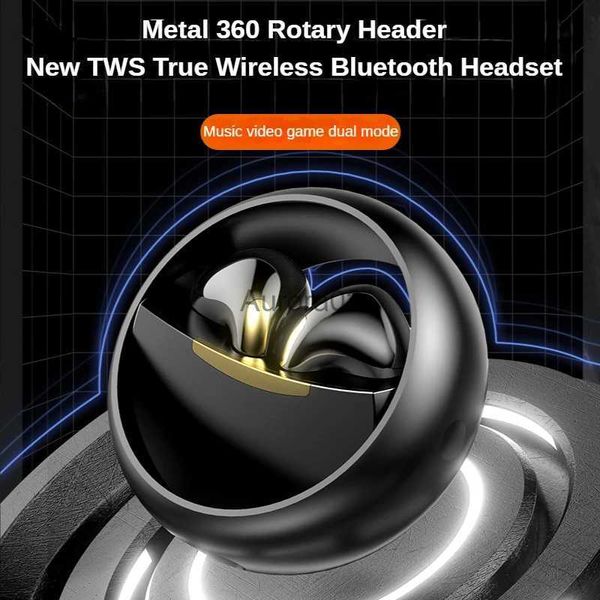 Handy-Kopfhörer 2023 neue TWS True Wireless Bluetooth-Kopfhörer KM89 Musik Gaming Noise Cancelling Metall 360 drehbares Headset Bluetooth-Ohrhörer YQ231120