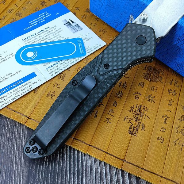 940 Osborne EDC нож BM складной карманный лезвие танто с плоским краем тактический инструмент для выживания и кемпинга ручка из углеродного волокна 444