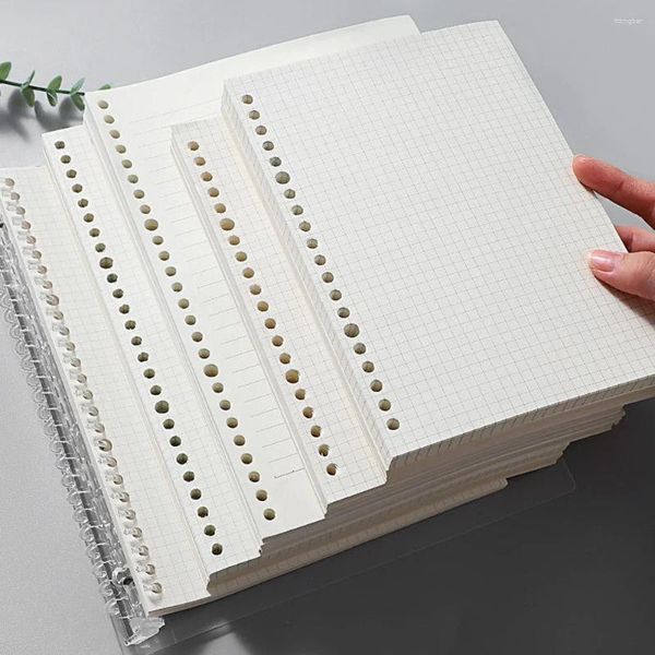 Folha solta caderno recarga 60 folhas espiral pasta página interna grade linha em branco diário agenda planejador escola material de escritório