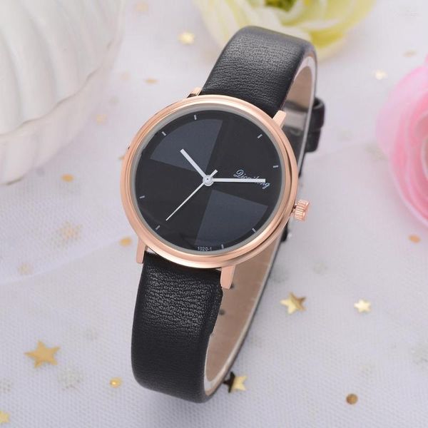 Orologi da polso Orologi al quarzo analogici casual alla moda per donna Elegante cinturino in pelle con cinturino da donna Orologio da polso femminile semplice