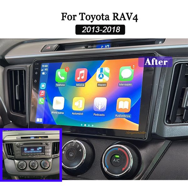 Android 13 Autoradio für 2013–2018 Toyota RAV4, Radio, kabelloses Carplay, GPS-Navigation, 10,2 Zoll IPS-Touchscreen, Android Auto HD Head Unit, Multimedia-Player, Auto-DVD
