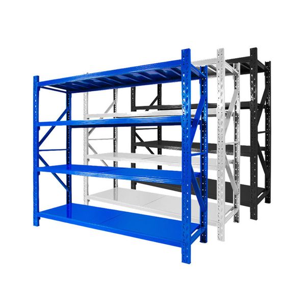 Armazém de prateleiras multicamadas, armazenamento leve, médio e pesado, prateleiras de hardware espessas montadas no chão