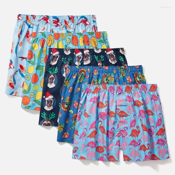 Mutande 3/5 pezzi boxer da uomo pantaloncini intimo da uomo in cotone sonno allentato taglie forti pantaloni Arro comodi boxer da uomo mutandine XXL