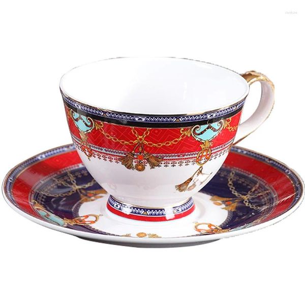 Tasses Tasse à café en céramique Petit déjeuner Tasse à thé au lait Verres avec plateau Cuillère Cuisine Ustensile à boire Cadeaux de mariage de luxe Écologique