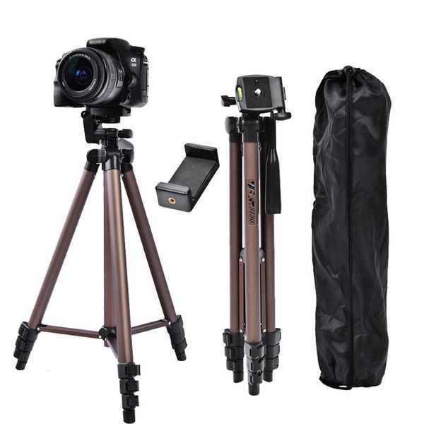 Tripés Fosoto WT3130 Profesional Aluminium Mini Tripods Câmera Tripod Stand com smartphone titular para smartphone de câmera DSLR 230419