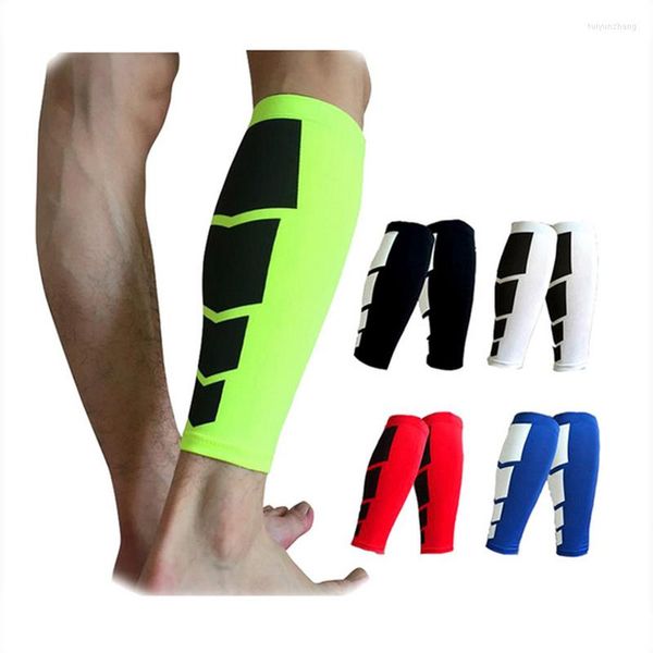 Joelheiras 1pcs camada base de compressão manga shin guard homens homens ciclismo que aquecedores executando suporte de bezerro esportivo de basquete de futebol