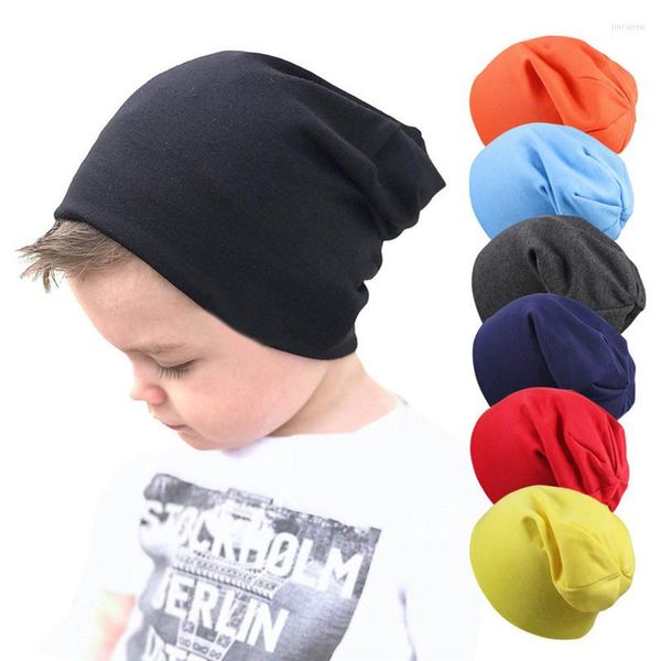 Acessórios para cabelos 0m-4y Baby Street Dance Hip Hop Spring Autumn Hat Hat para meninos Meninas Capinho de malha inverno Quente cor de cor sólida crianças