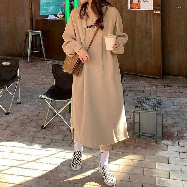 Hoodies femininos mulheres switshirts harajuku roupas coreanas pulôver longo para baixo casacos jaquetas com capuz outerwear retro y2k senhoras vestidos