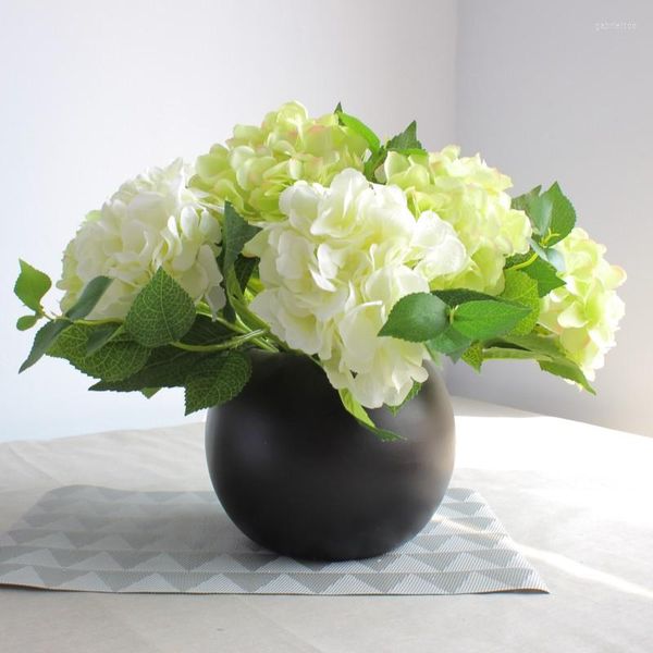 Flores decorativas 40 cm Hidrangea STEM Flor de seda falsa artificial para a decoração de casa Party de casamento vívida bonita