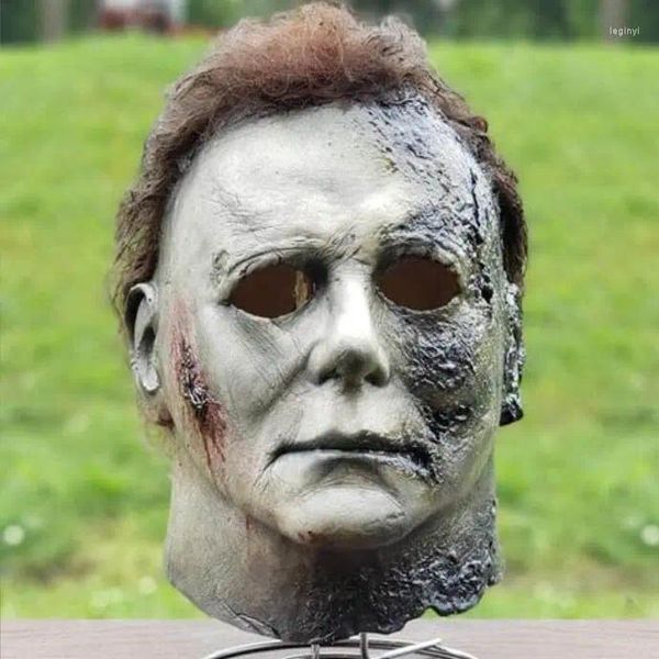 Partyzubehör, 21 x 26 29 cm, Michael Myers berühmter Killer, Halloween-Terror-Maske, Gesichtsbedeckung, Kopfbedeckung, Cosplay-Kostüme, Zubehör, Requisiten, Spielzeug