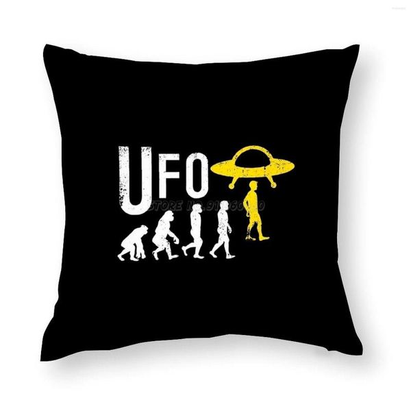 Federa per cuscino UFO Evolution Decorativo per la casa Stampa quadrata Copridivano Cuscino per divano Disco volante Extraterrestre Sci