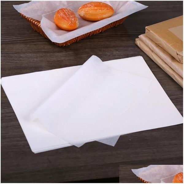 OUTROS PAKEWARES 500PCS/LOTE WHITE CERA PAPEL PAPELA ALIMENTO PAPOS DE GETURA DE ÓLEO DE ÓLEO DE GRAPAÇÕES PARA BEDRO BEBRANHO FRIES FRIENTES PACOTO DE PACOTO DHXVP