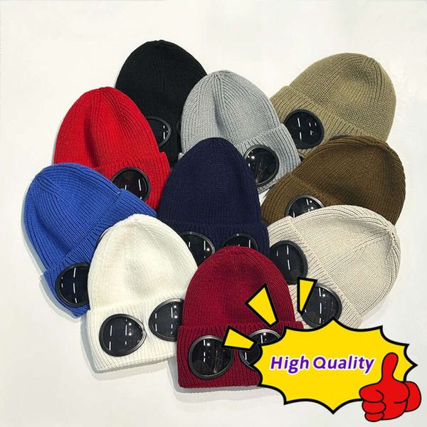 Cappello di design di lusso due occhiali da vista Berretti da uomo Cappelli lavorati a maglia Cappellini con teschio Outdoor Donna Uniesex Berretto invernale Bonnet 0LU9