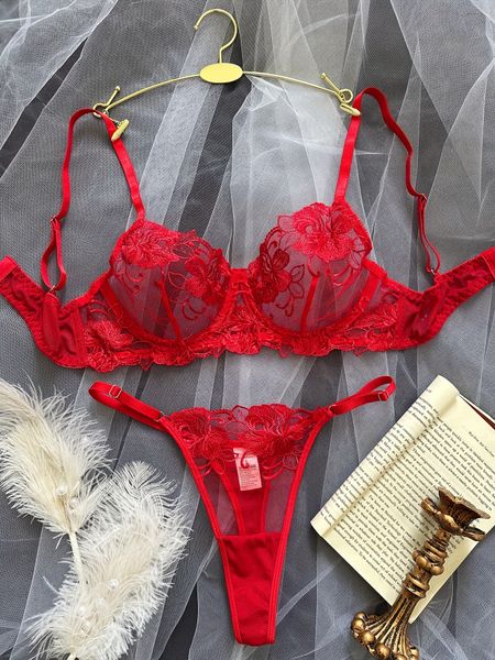 Lingerie fantasia Floreale Pizzo trasparente Abito erotico per il sesso Fantasia sexy Biancheria intima di bell'aspetto Articoli intimi sensuali Set esotico