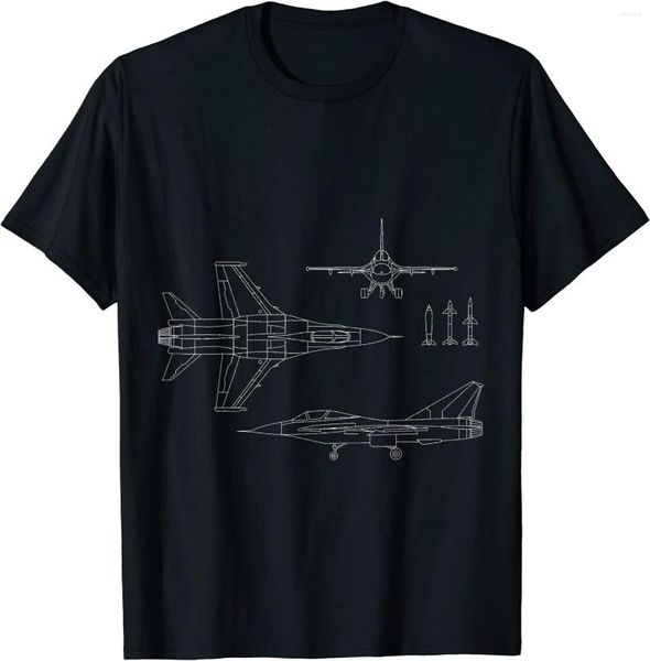 Camisetas masculinas de caça militar perfil de jato tufão Eurofighter Aircraft Men T-shirt Manga curta Casual Casual O-Gobes Camisa de verão