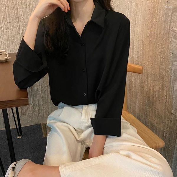 Damenblusen 2023 Selling Women Tops Korean Fashion Long Sleeve Bluse Casual Ladies Work Button Up Shirt Female BAy1271