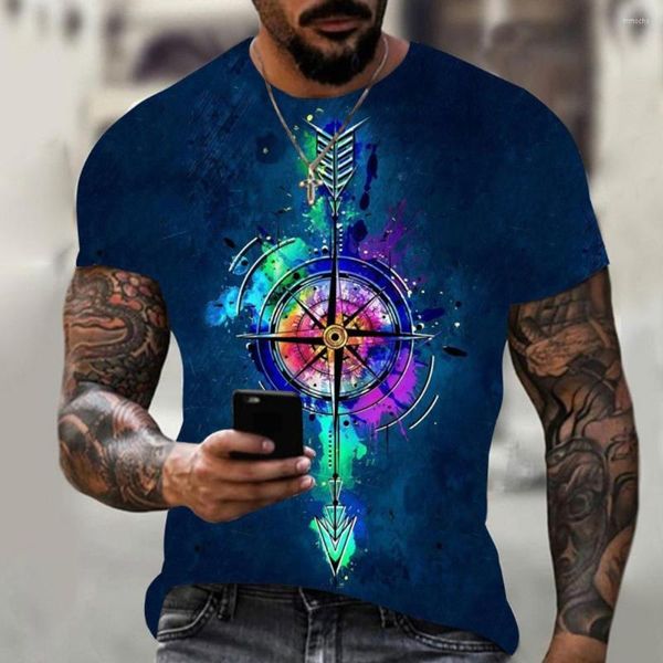 Camiseta masculina camiseta masculina camiseta 3d tee de tripulação camisetas de pescoço tampas de manga curta casual massex esportivo muscular harajuku blusa