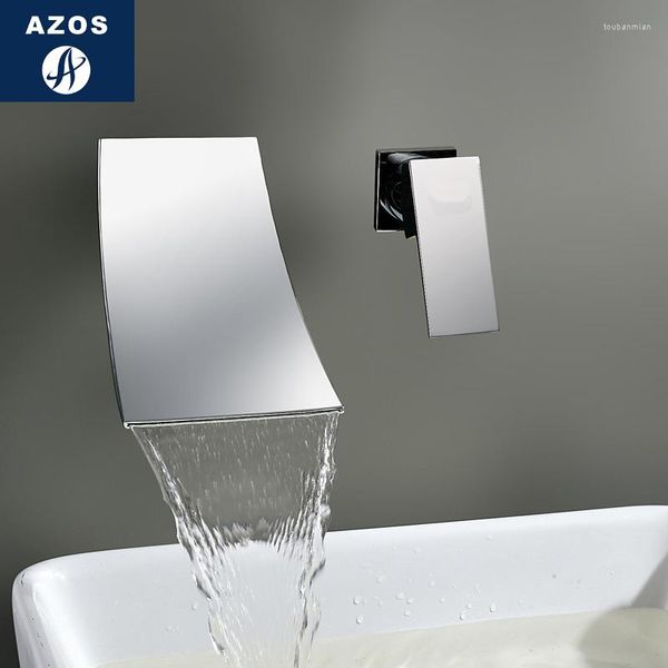 Rubinetti per lavabo da bagno Azos Rubinetto da incasso Lavabo morbido Ottone Cromato Freddo e interruttore Doccia girevole Monoblocco Doppia maniglia Tre H