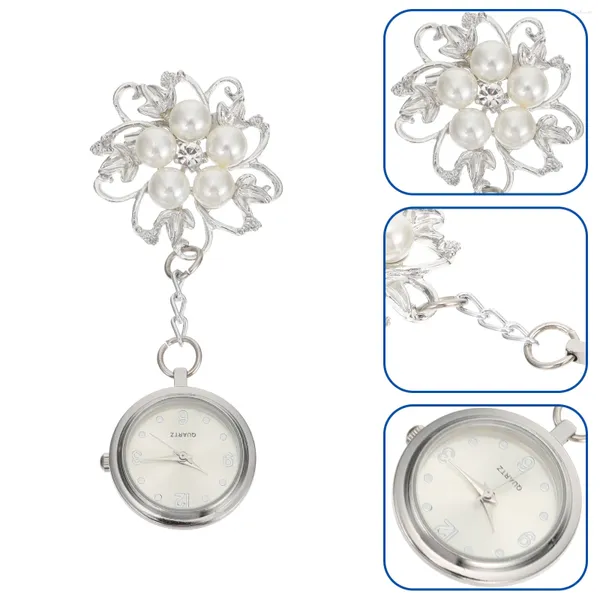 Orologi da tasca Orologio con spilla a forma di fiore, spilla da allattamento con clip per accessori e regali