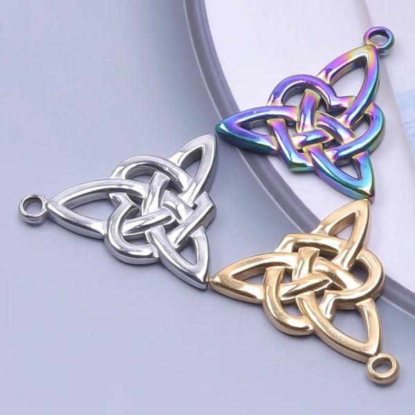 Charms, 3 Stück, keltischer Knoten-Anhänger, Edelstahl, Triquetra-Symbol, Anhänger, DIY-Ohrringe, Halskette, Schmuckherstellung, handgefertigt