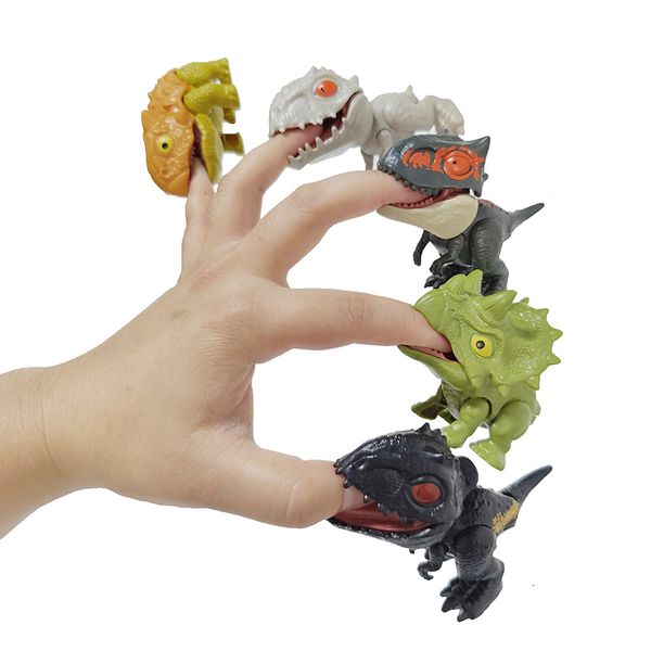 Giocattoli con le dita Dinosauro Tricky Tyrannosaurus Modello Mordere la mano Agitarsi Mosasaurus Giocattolo giurassico per bambini Giunti mobili Regalo 230421