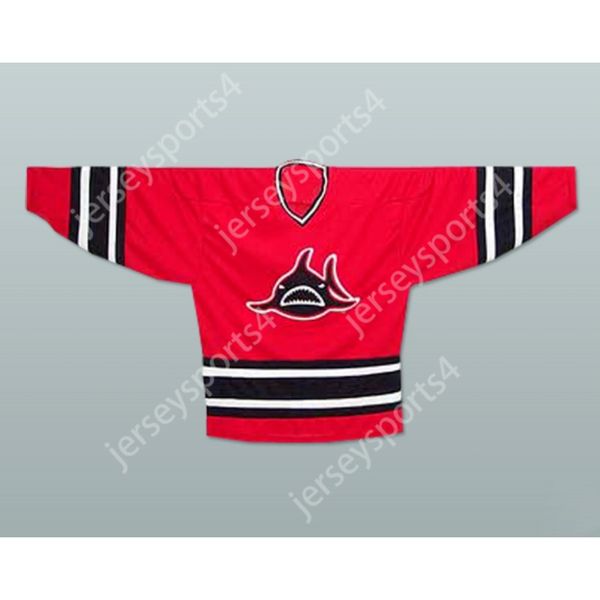 MAGLIA ROSSA DA HOCKEY LOS ANGELES SHARKS personalizzata NUOVA cucitura superiore S-M-L-XL-XXL-3XL-4XL-5XL-6XL