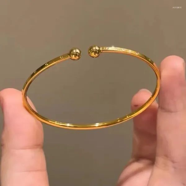 Armreif Ankunft Gold Farbe Glänzend Dünne Offene Manschette Einstellbare Armbänder Für Frauen Mädchen Fashion Party Schmuck Großhandel YBR1035