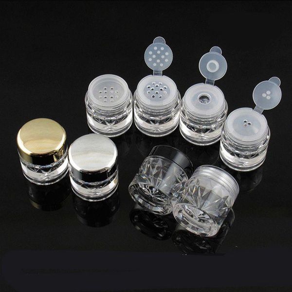 5G Mini bottiglia di polvere sciolta a forma di diamante Custodia vuota per polvere Cosmetica da viaggio Polvere glitterata Scatola per ombretti Bottiglie con setaccio e Durt